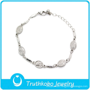 TKB-B0072 "Virdin Mary blessing you"christain jewelry Baby Girl wrist Chain silver bracelets for women